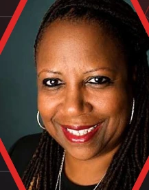 Davina Lyons smiling, from her Power Up 2026 speaker graphic
